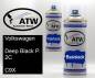 Preview: Volkswagen, Deep Black P. 2C, C9X: 400ml Sprühdose + 400ml Klarlack - Set, von ATW Autoteile West.